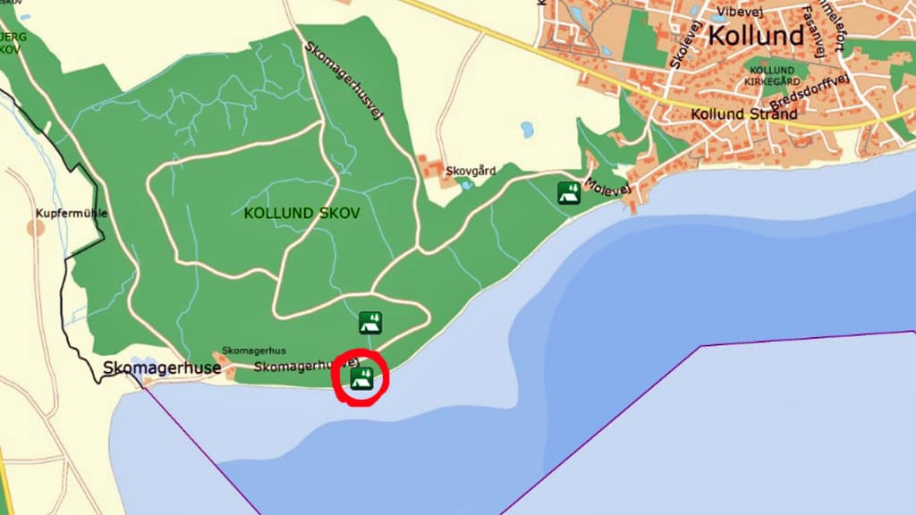 Kollund Skov - Shelterplatz an der Küste